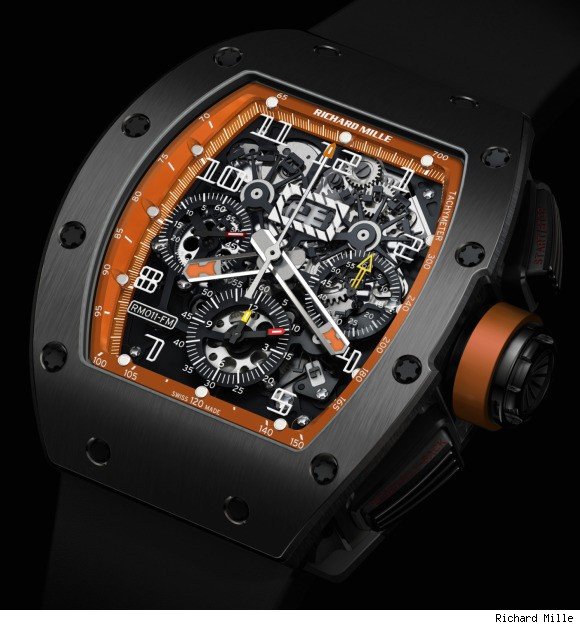 Replica Richard Mille RM 011 DLC Titanium Orange Limited Edition Watch
